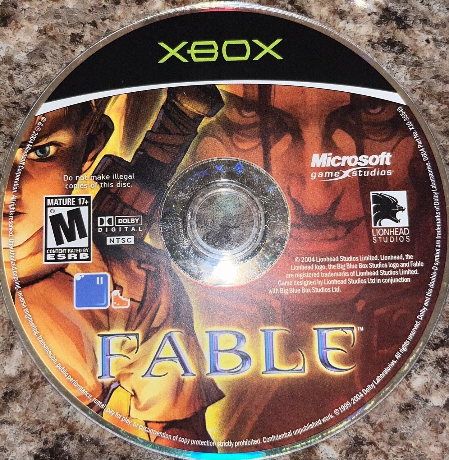 XBOX Fable Replacement Disc
