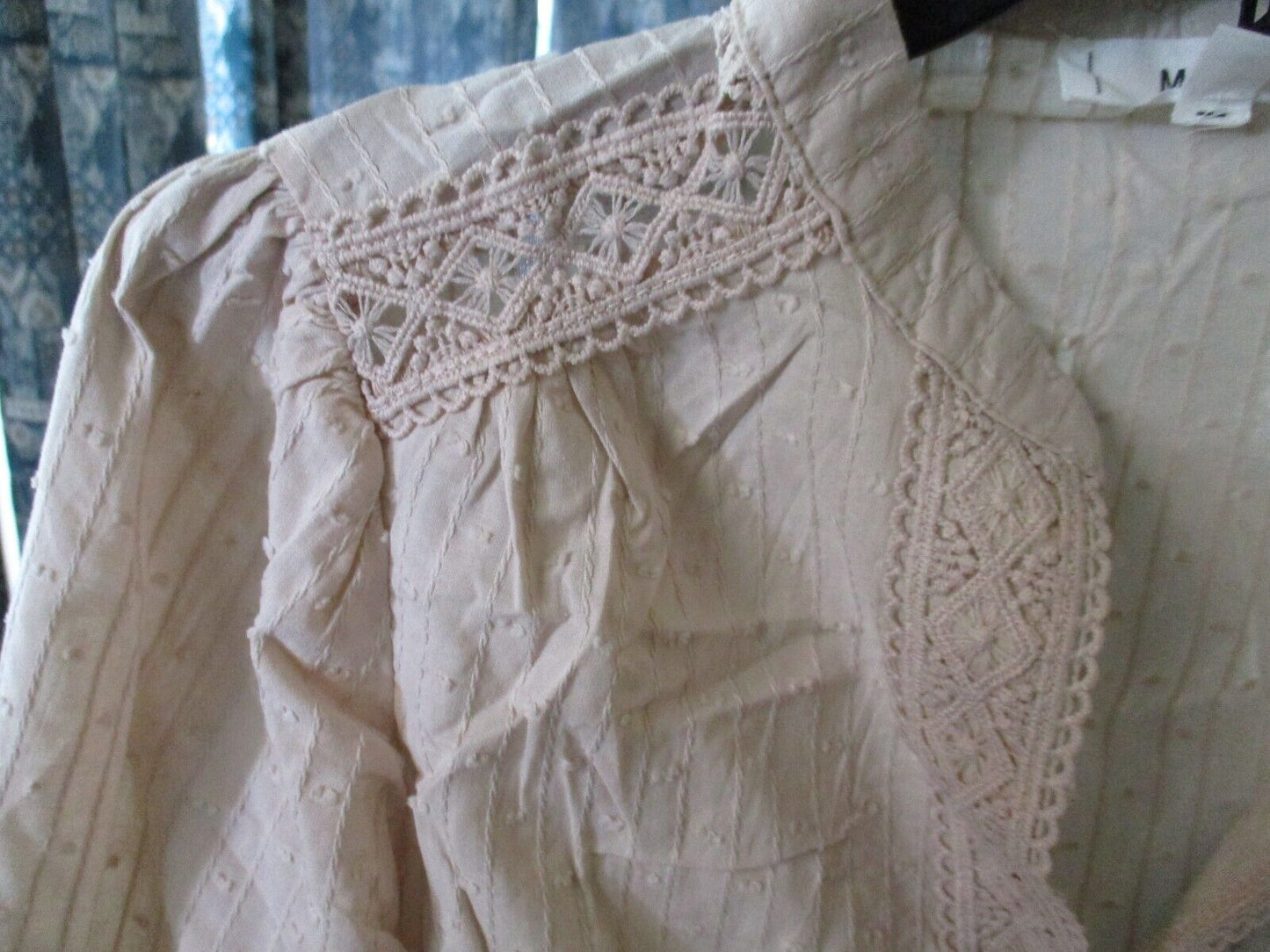 MINE Blouse Top Shirt Tunic Crochet SMALL NEW