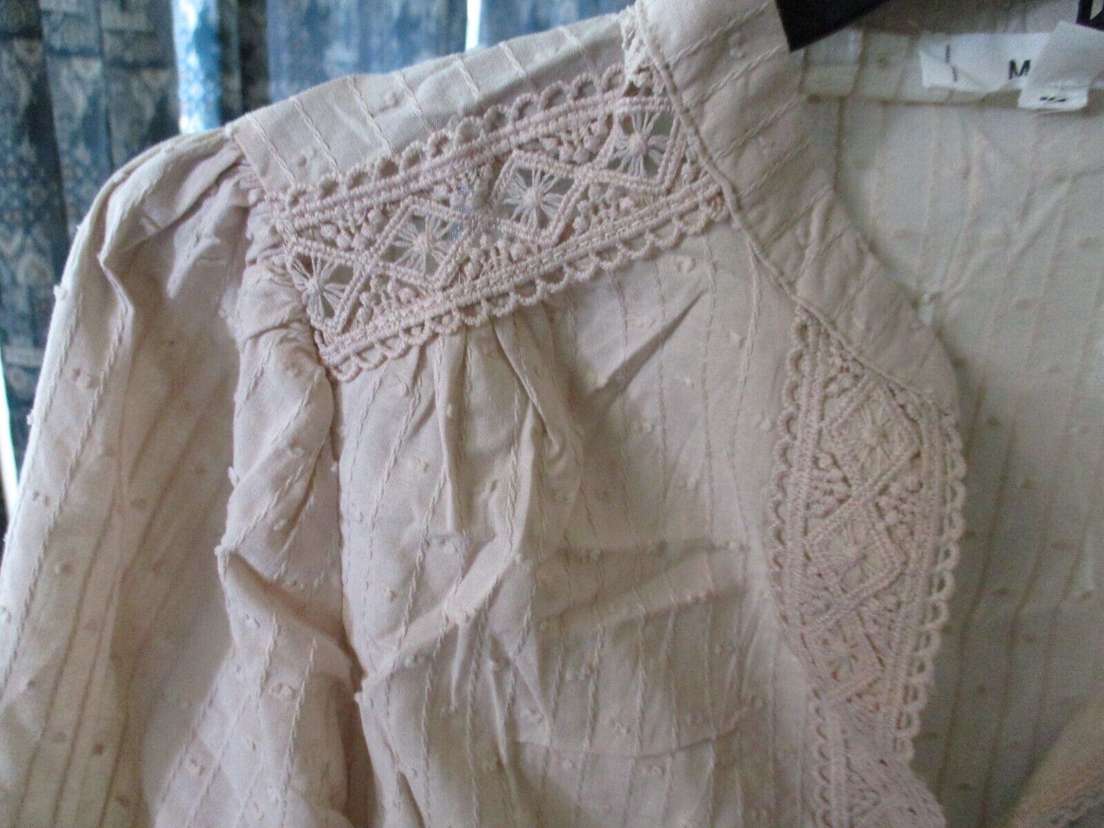 MINE Blouse Top Shirt Tunic Crochet SMALL NEW