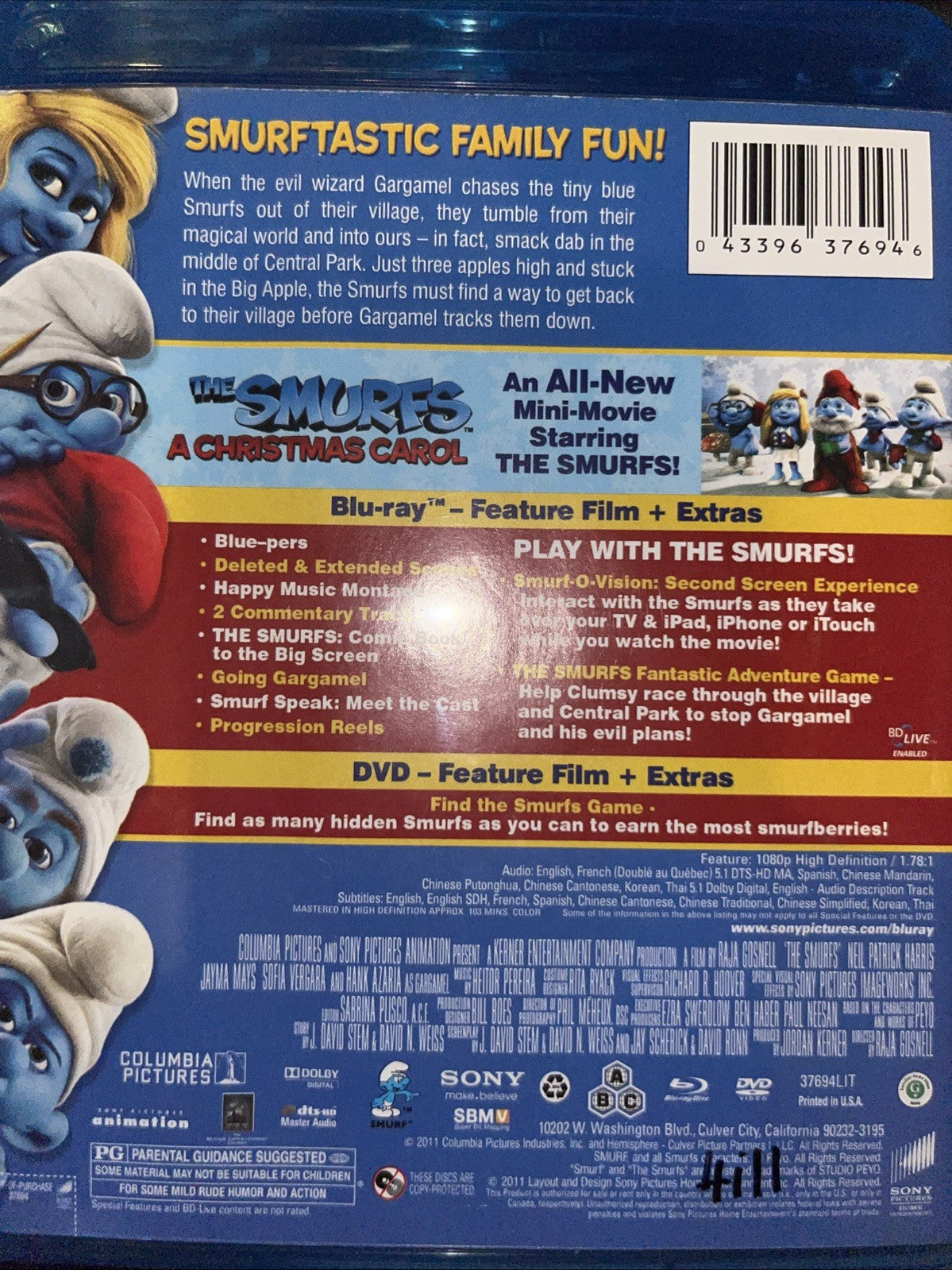 The Smurfs (Blu-ray) Sealed. No Digital Download