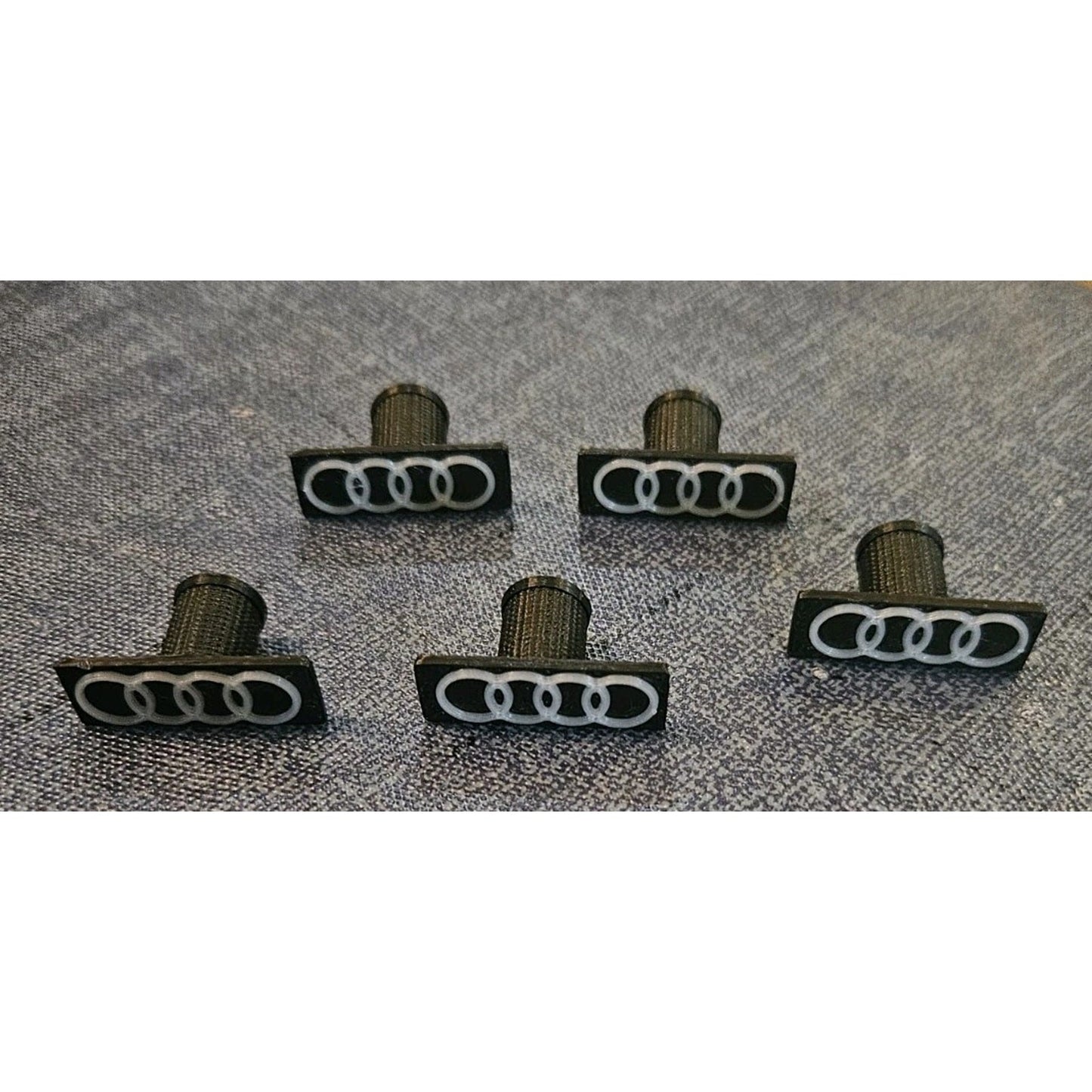 Fits Audi Tire Valve Cap / Shrader Stem Cap - Glows In The Dark! 5-Pack