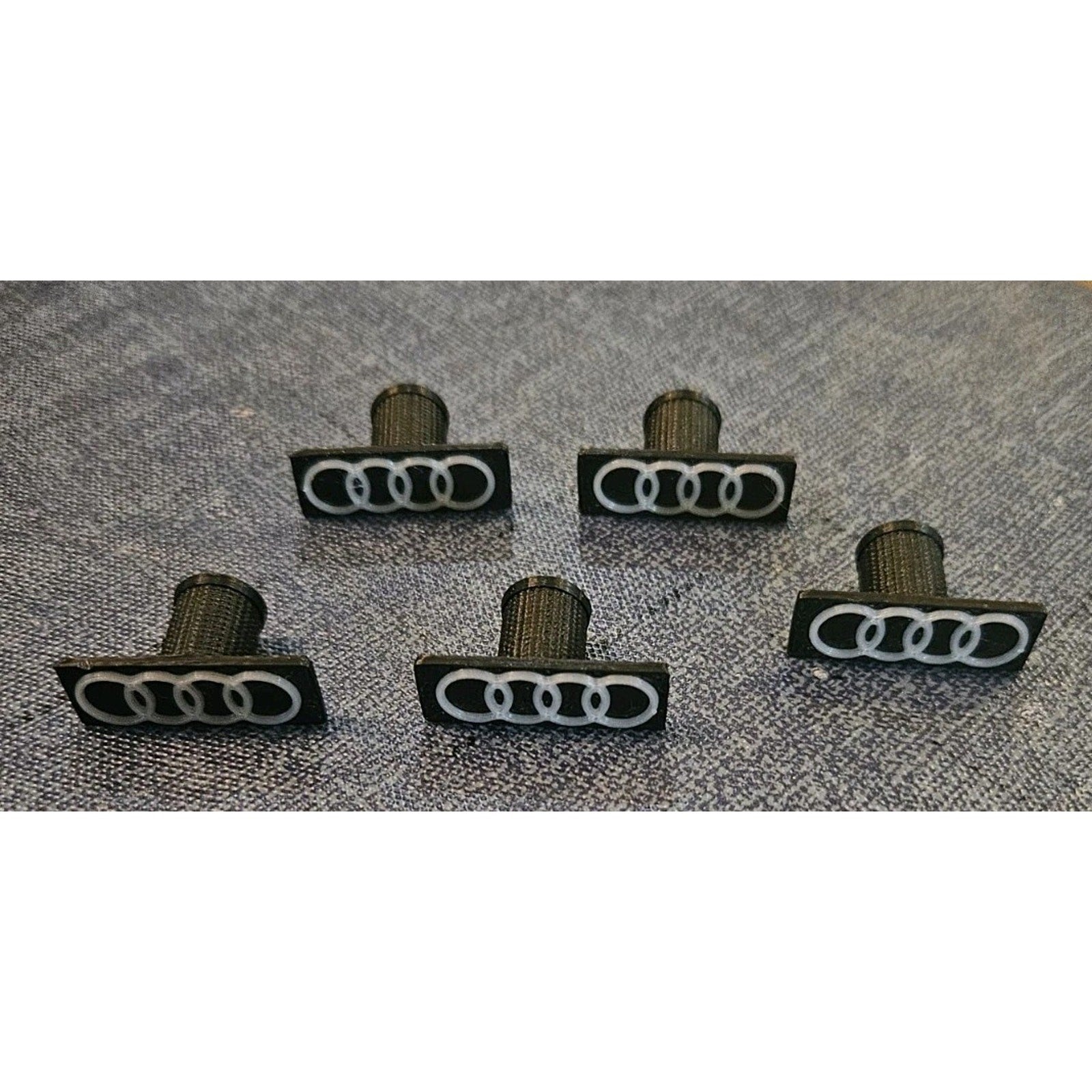 Fits Audi Tire Valve Cap / Shrader Stem Cap - Glows In The Dark! 5-Pack