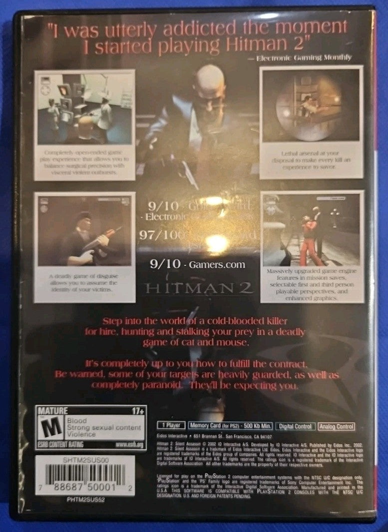 Hitman 2: Silent Assassin Greatest Hits (PS2) Mint. Tested. No Manual