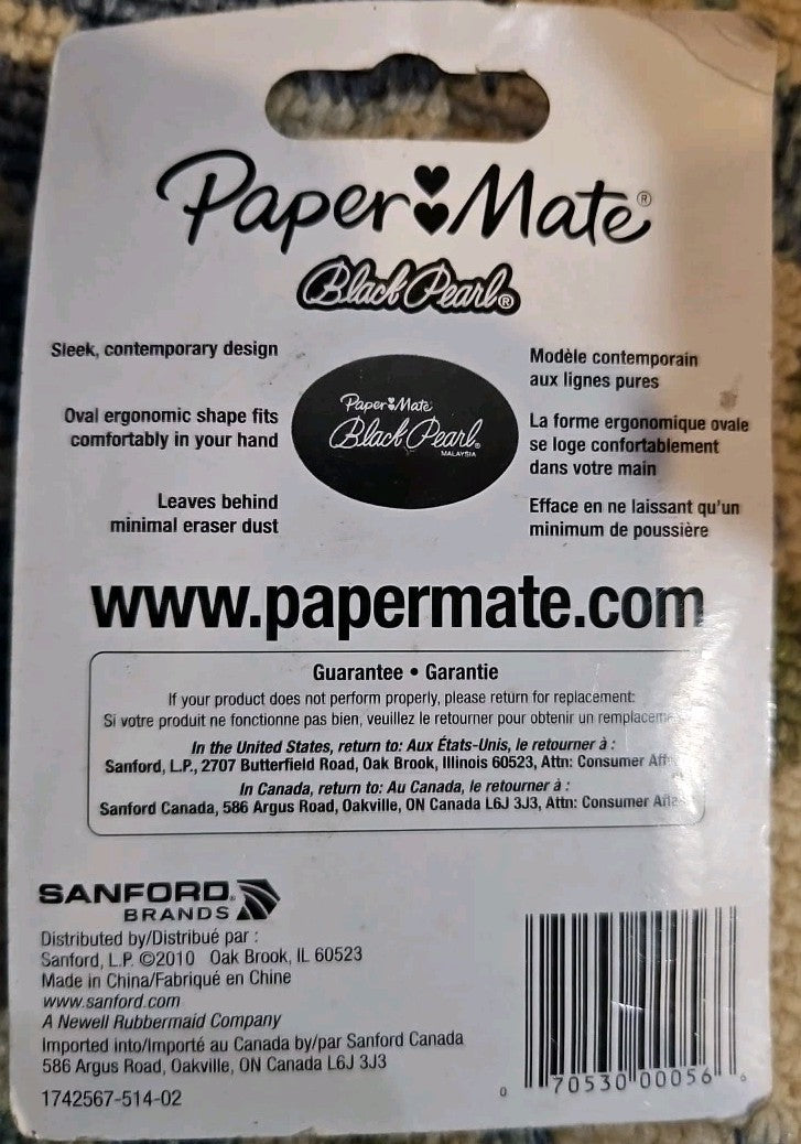 NEW Paper Mate Black Pearl Erasers, Oval, Pack Of 2 -- LIMITED EDITION!!