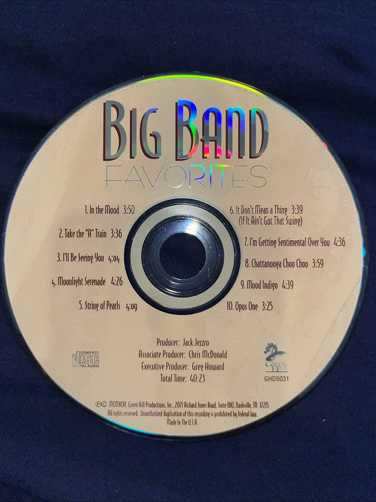 Big Band Favorites by Various (CD, 2000) Disc Only