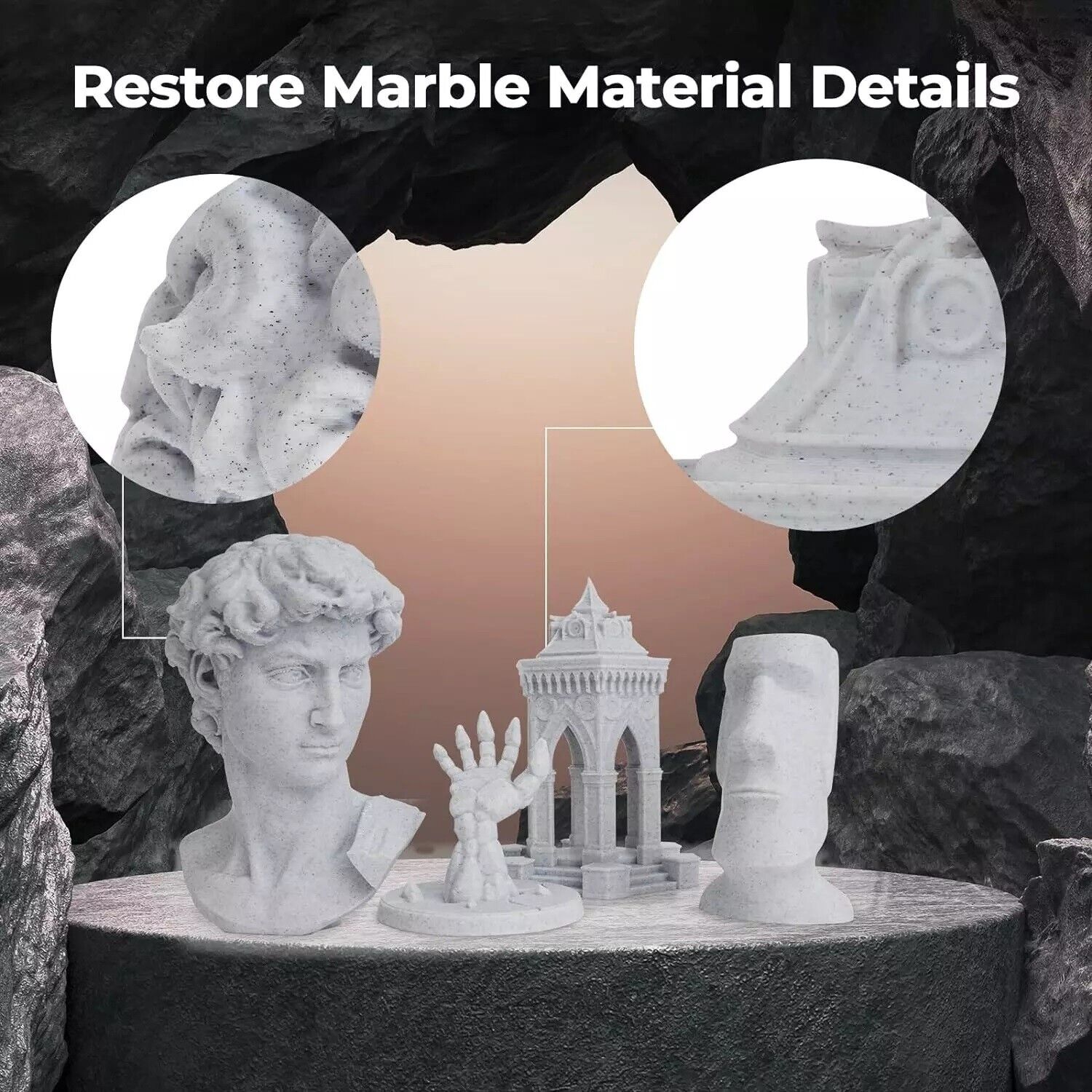 PLA 3D Printer Filament, Marble PLA  1.75Mm Marble White St. BRAND  NEW