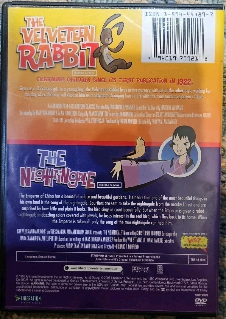 The Velveteen Rabbit/The Nightingale (DVD) New Sealed