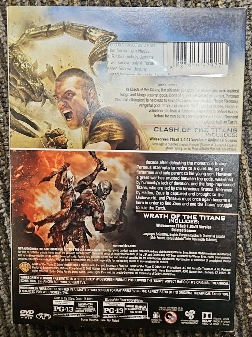 Clash of the Titans / Wrath of the Titans (DVD, 2012) New Sealed