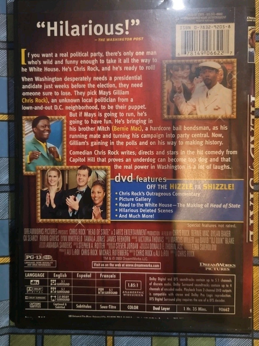 Head of State (DVD, 2003) Tested slim case cropped artwork