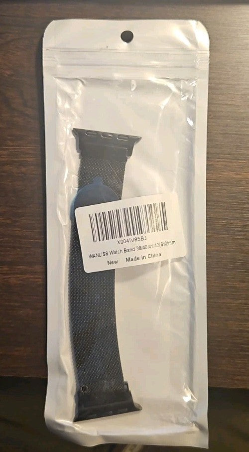 Band Fits Apple Watch 38 40 41 42mm Series 1-11 SE Black Stainless Steel Mesh