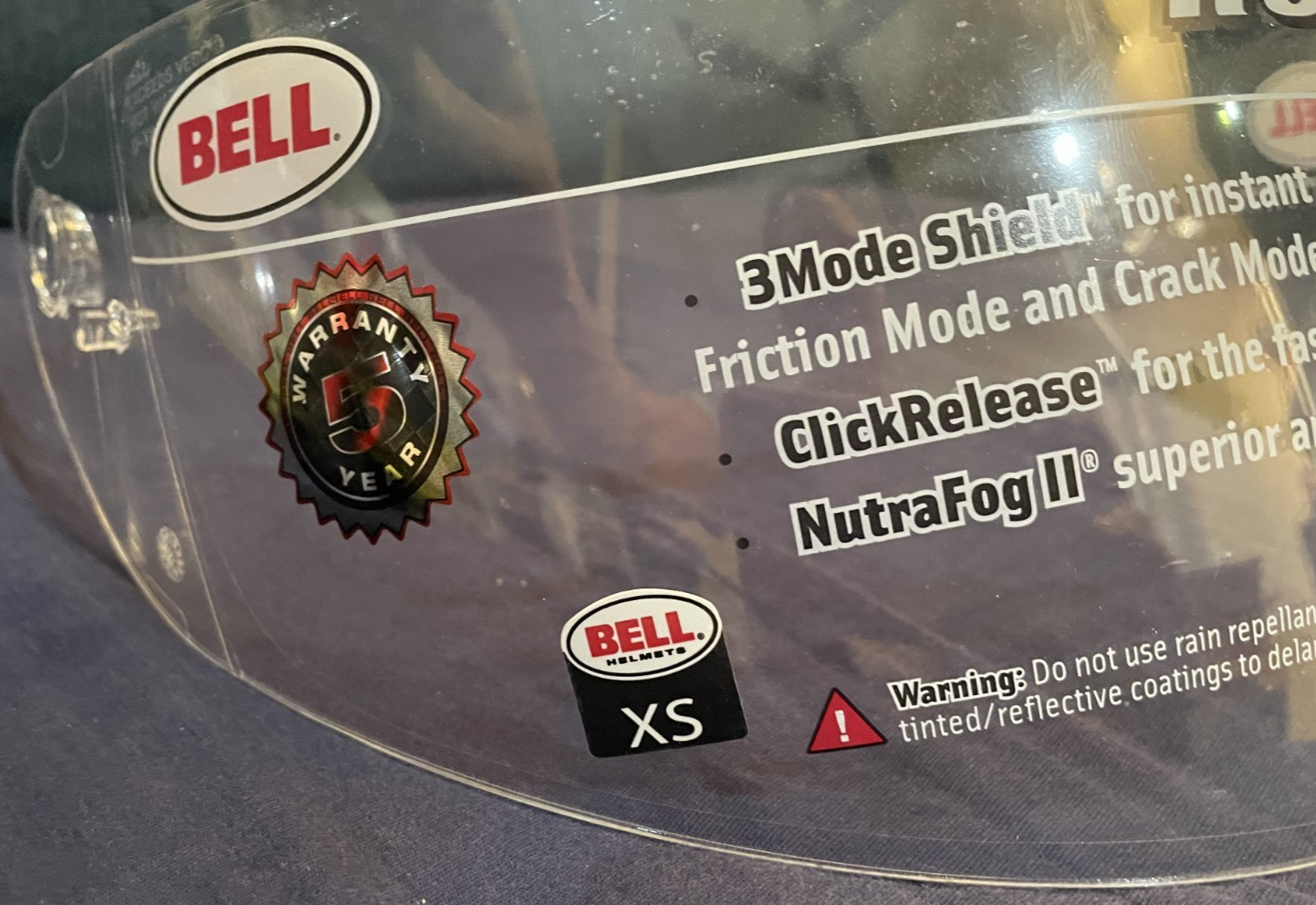 Bell Click Release Shield Clear - Revolver, RS-1 - Size XS