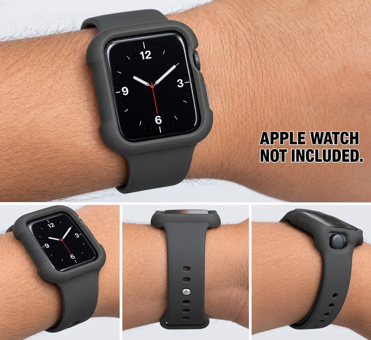 Band + Bumper Fits Apple Watch 38 40 41 42mm Series 1-11 SE Gray...