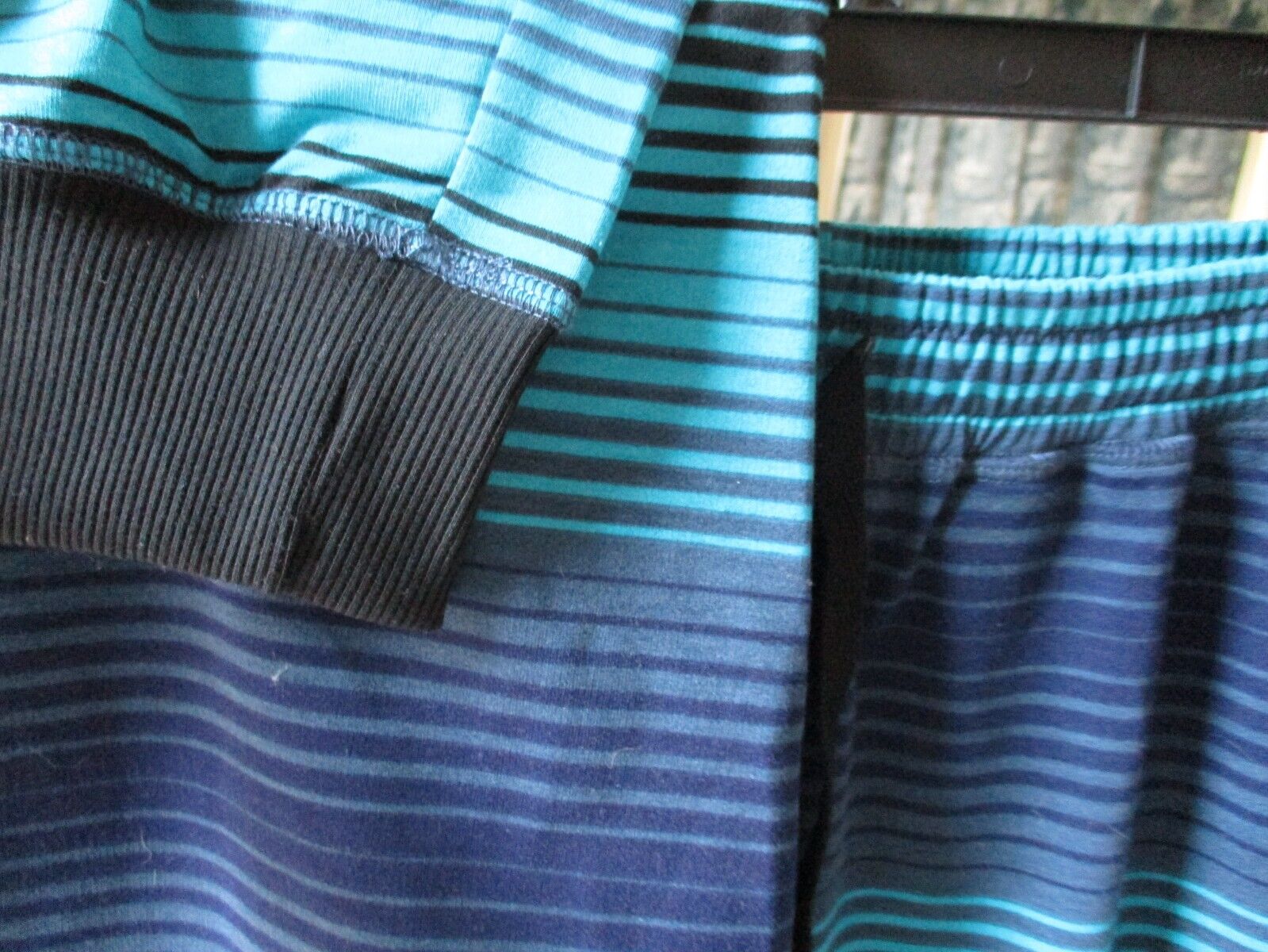 LuLaRoe NWOT Jax Small Blue Teal Black Stripes Joggers Sweatpants