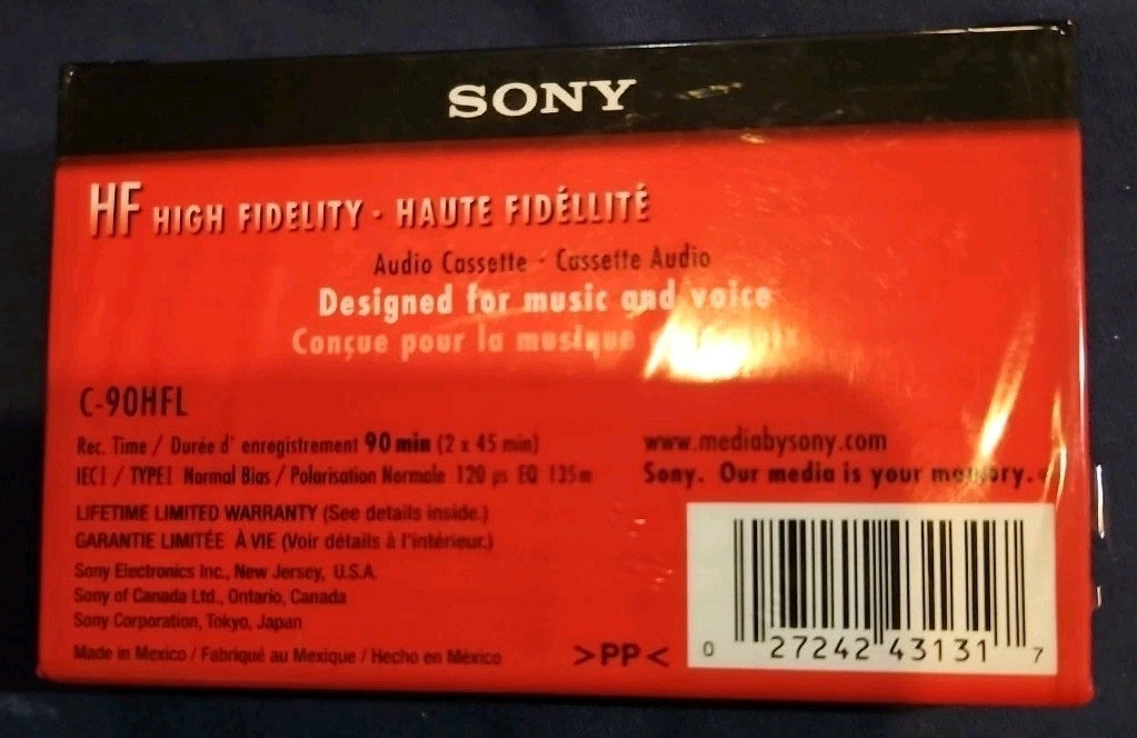Sony HF 90 High Fidelity Normal Bias Cassette - 90 min