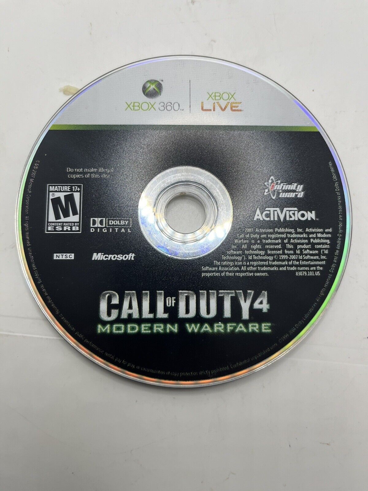 Call of Duty 4: Modern Warfare (Microsoft Xbox 360, 2007) Disc Only