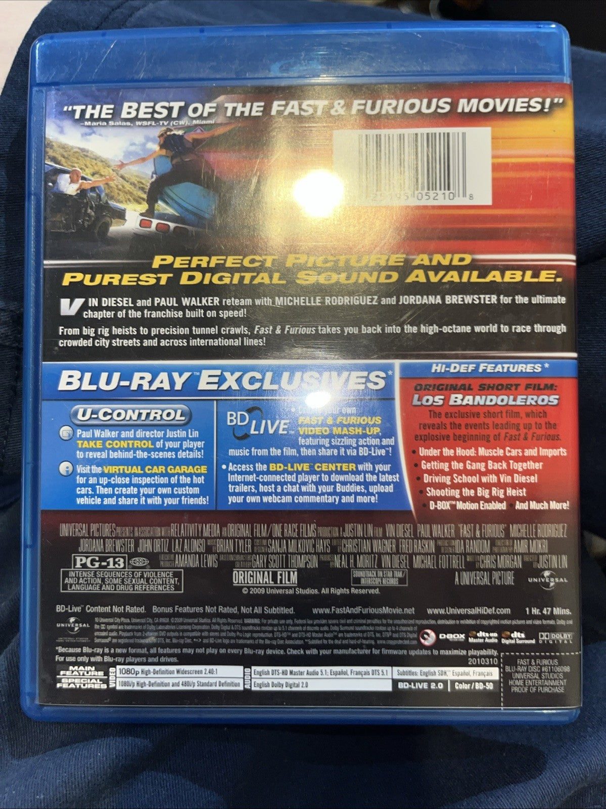 Fast & Furious (Blu-ray, 2009) New. No Digital Download