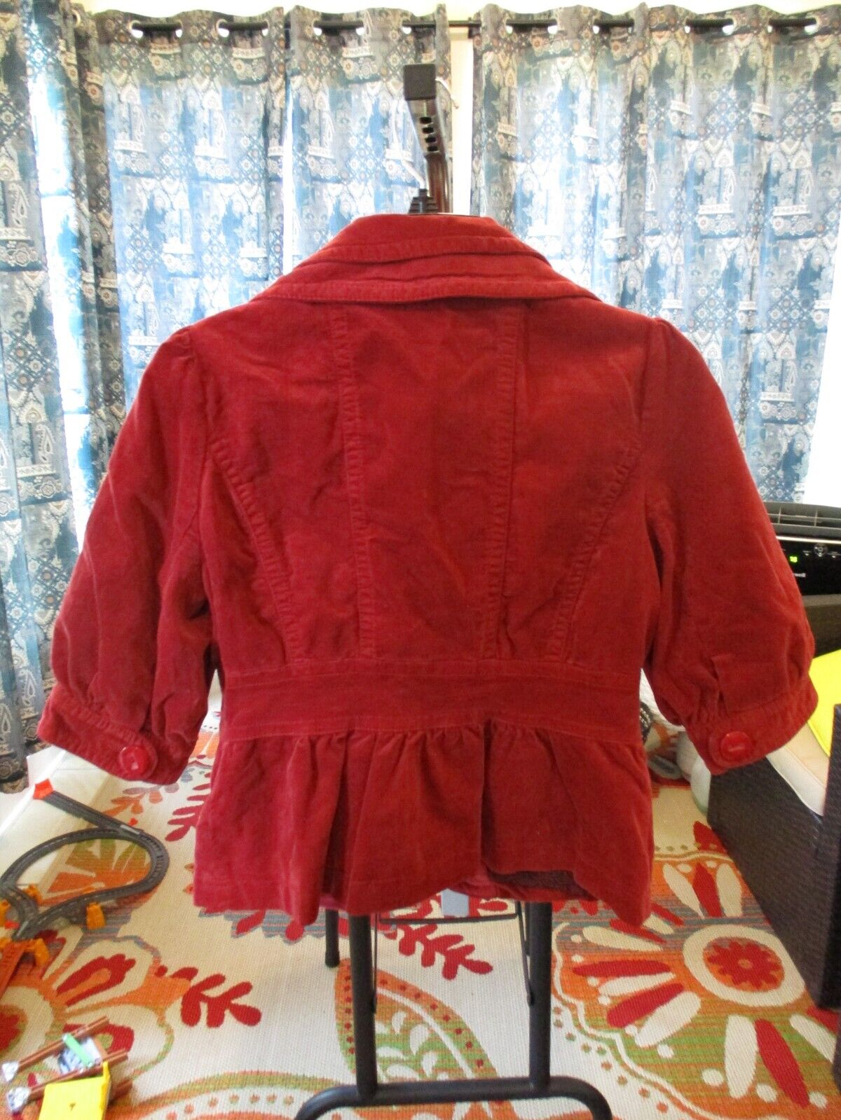 Anthropologie Red Taia Crop Jacket Blazer Size 6
