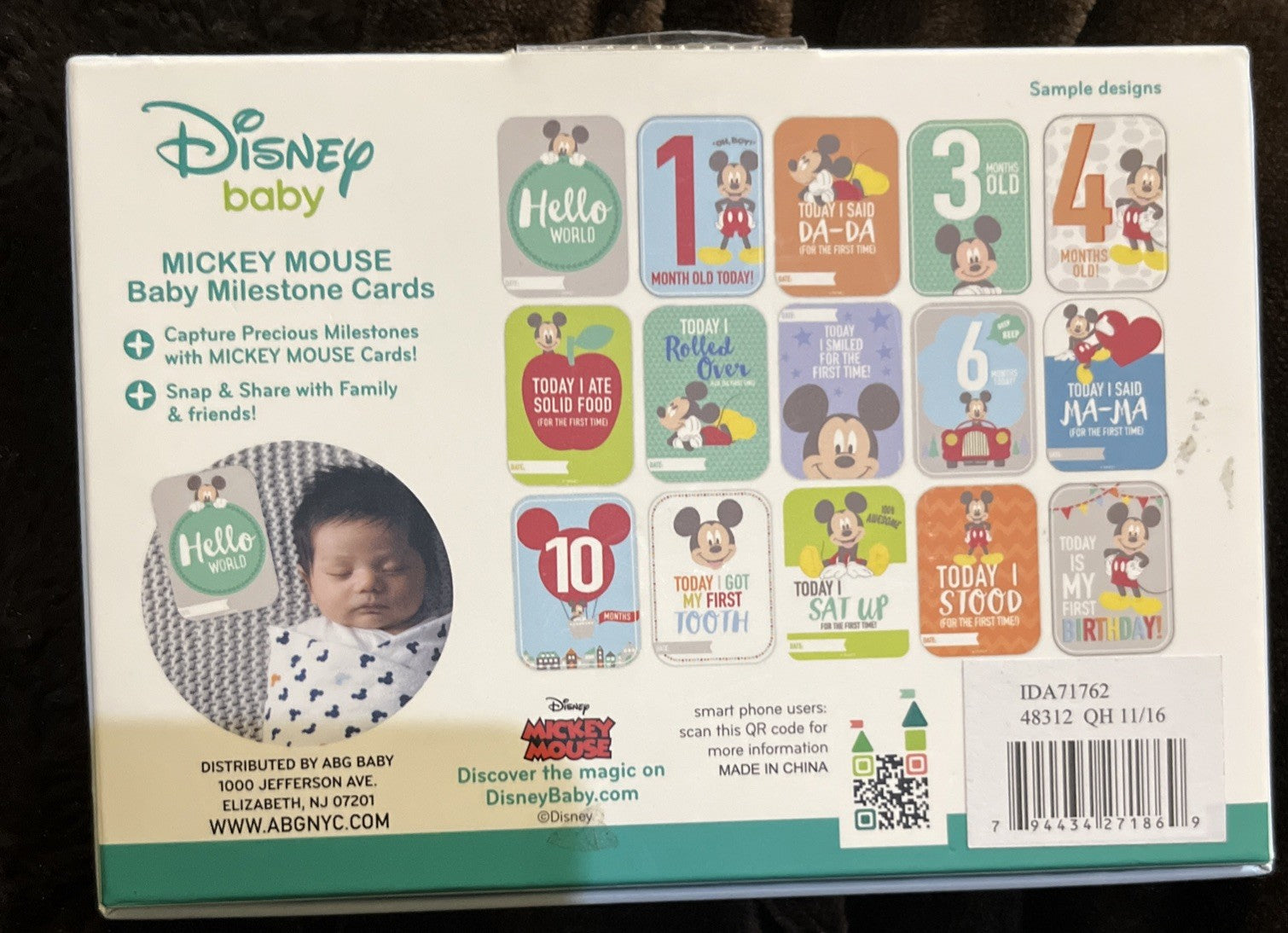 Disney Mickey Mouse First Year Baby Milestone Cards New / Open Box