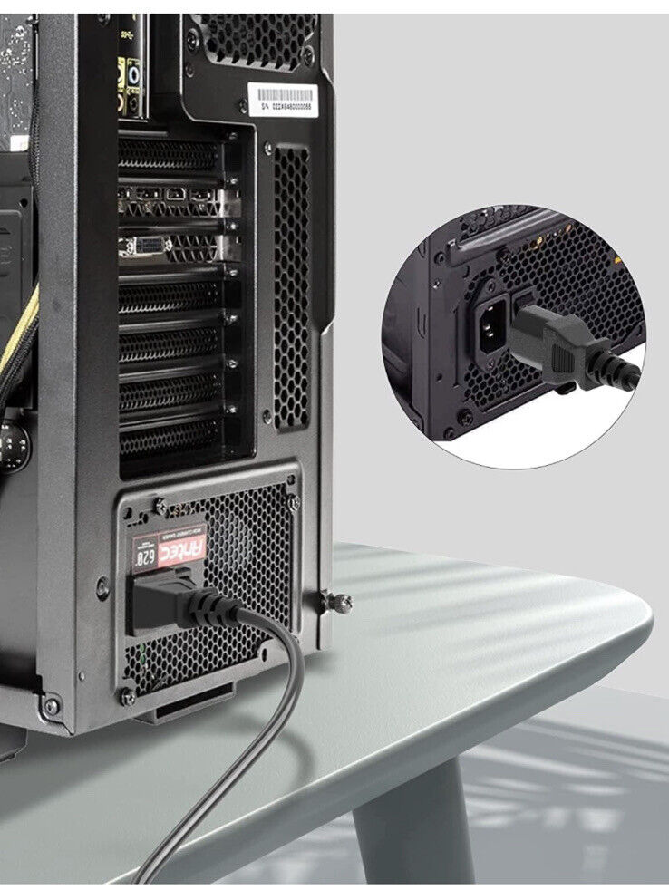 NEW Computer Replacement Power Cord | 6-Foot | Black