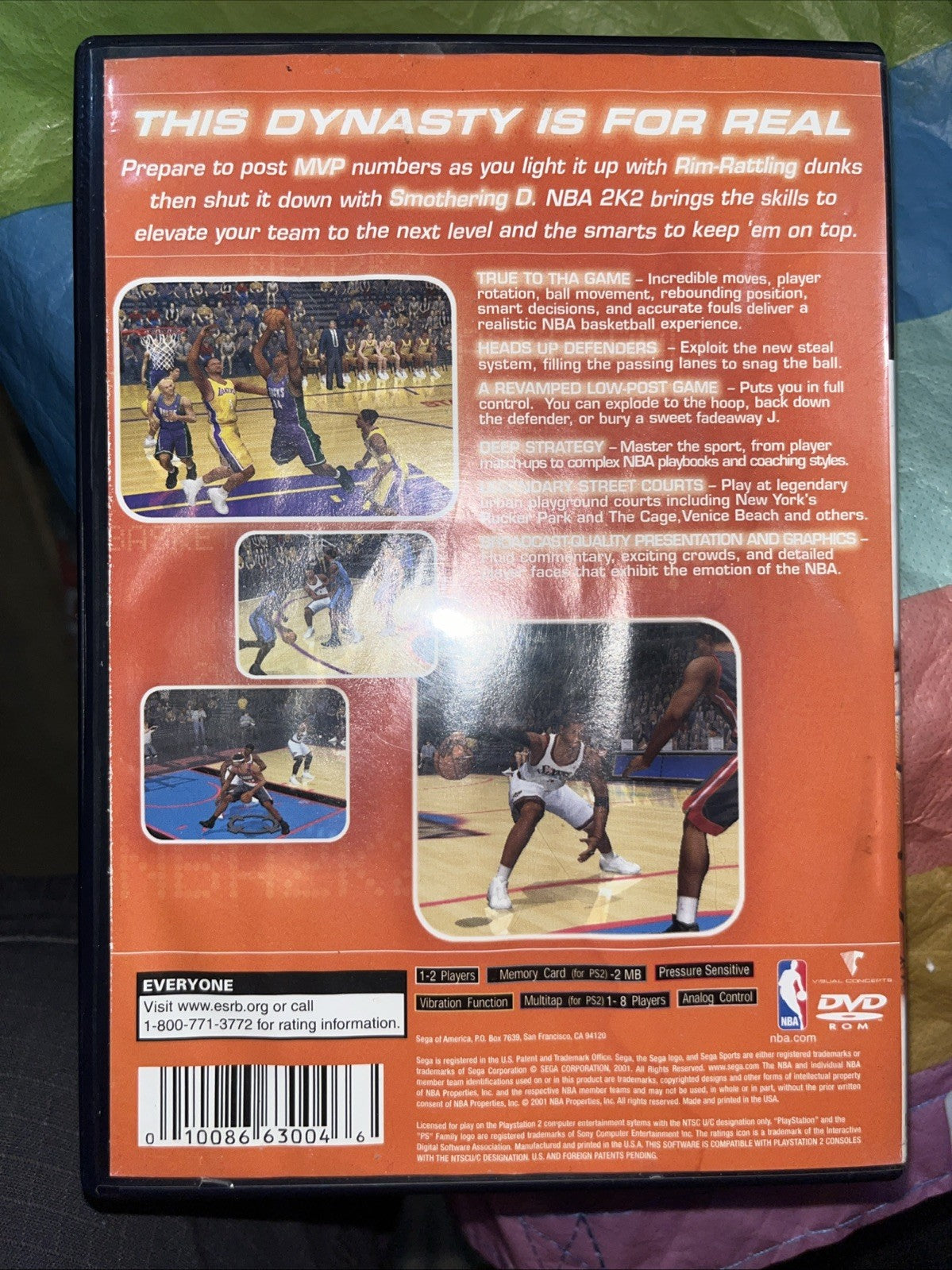 NBA 2K2 Greatest Hits (PS) Tested. Stained Insert. Name On Disc