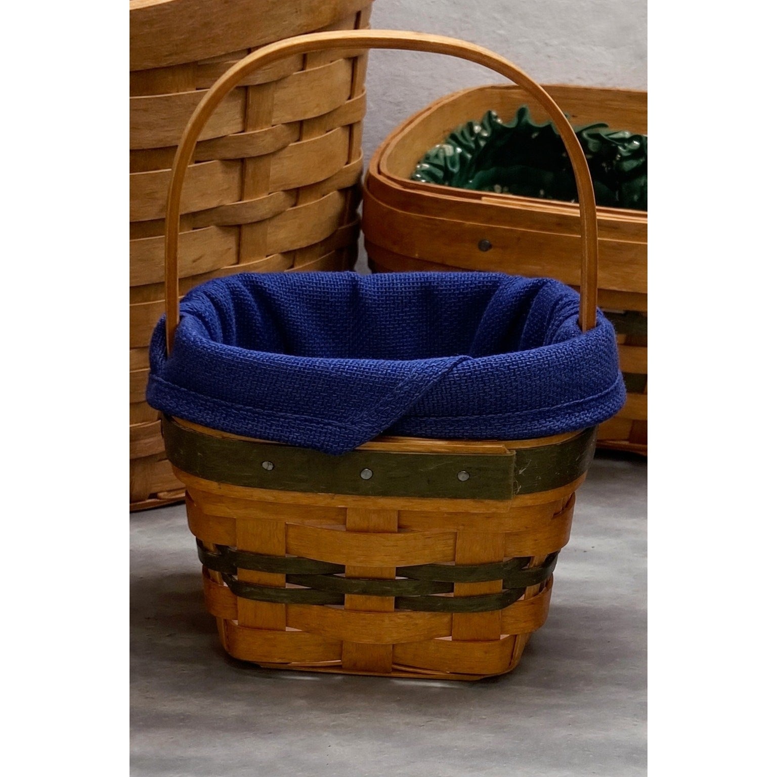 Longaberger Mini Basket w/ 5 NEW Longaberger Liners