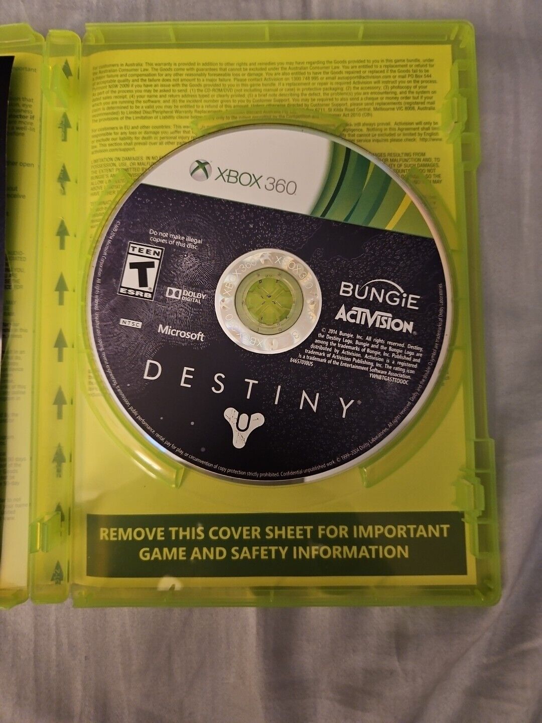 Destiny (Microsoft Xbox 360, 2014)CIB