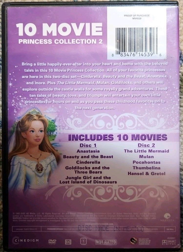 10 Movie Princess Collection 2 (DVD Box Set) New Sealed