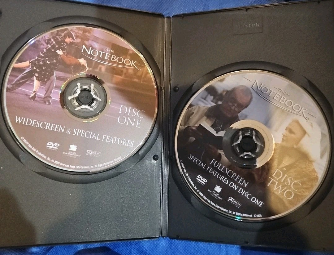 The Notebook (DVD, 2004) 2-Disc Set. Artwork Cropped. Slim Caze. Tested