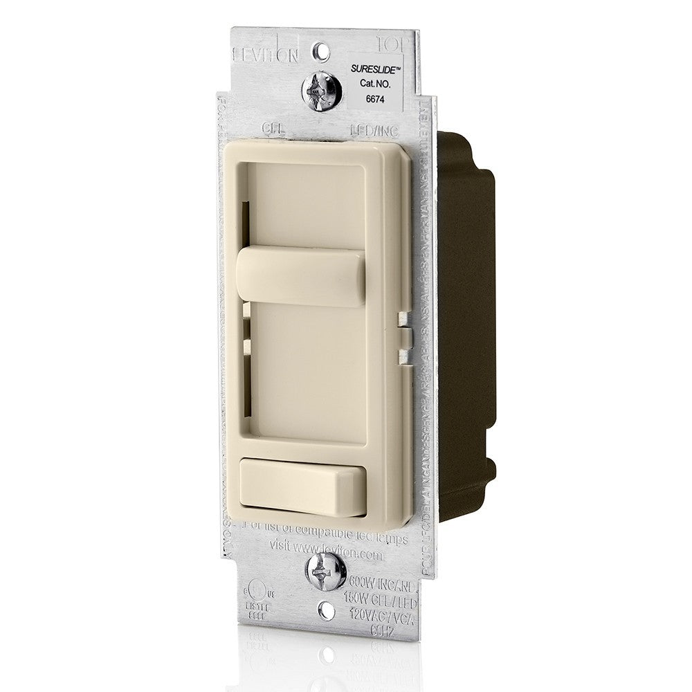 Leviton SureSlide Dimmer Switch Dimmable LED/ Halogen/Incandescent Bulb 6674-P0T