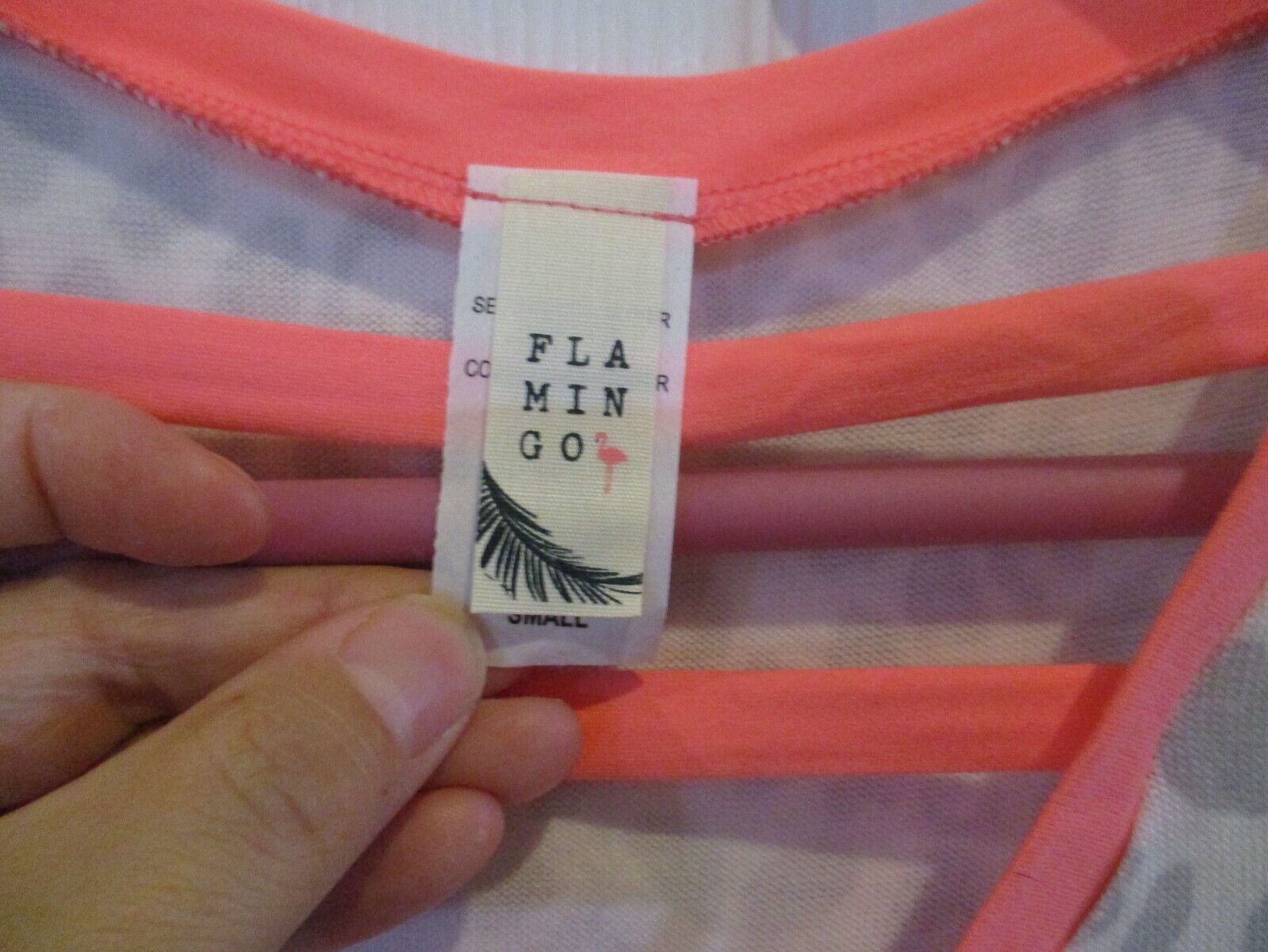 NEW Flamingo Top Gray White Neon Pink Animal Print Small