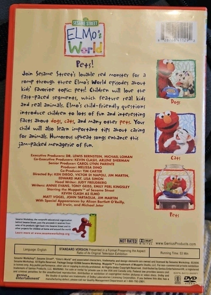 Elmo's World: Pets! (DVD, 2006) Tested. No Scratches. New Case
