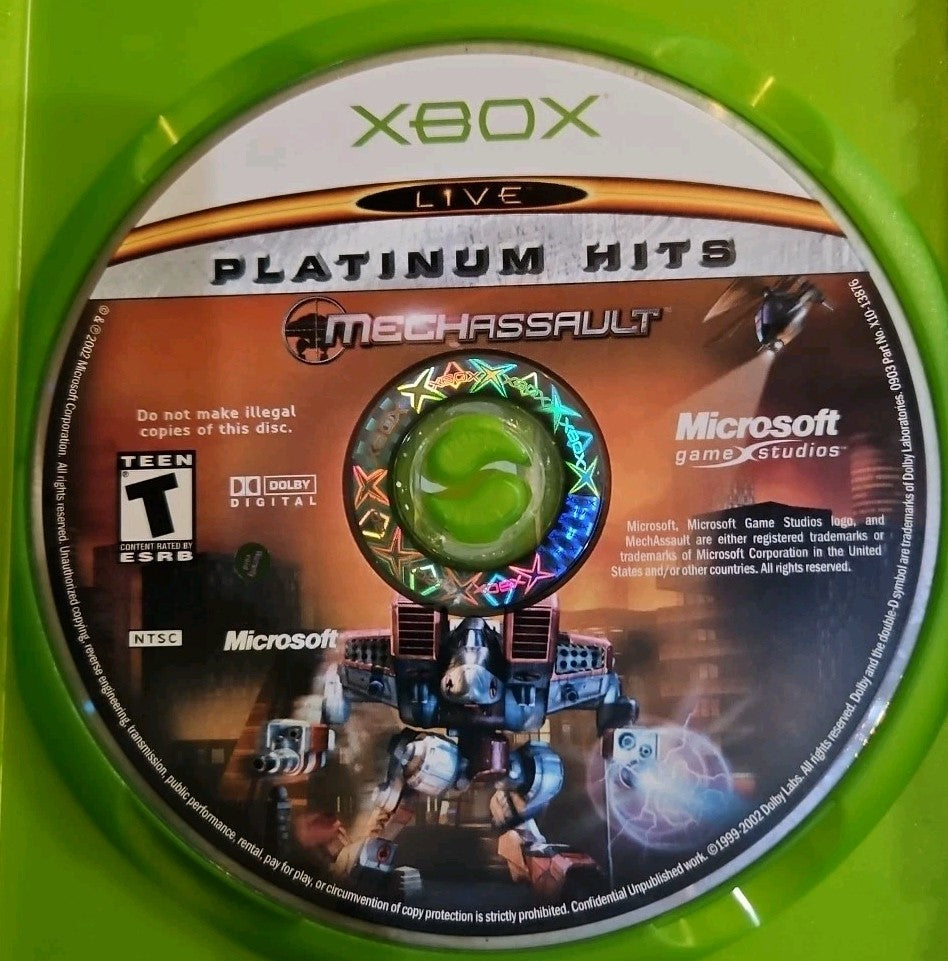 MechAssault (Microsoft Xbox, 2002) Tested. No Scratches. New Case