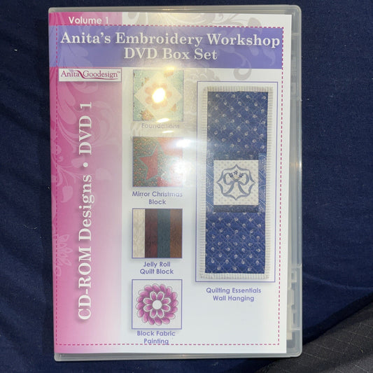 Anita’s Embroidery Workshop 7 DVD Set + 1 CD. Sealed. No Outer Sleeve
