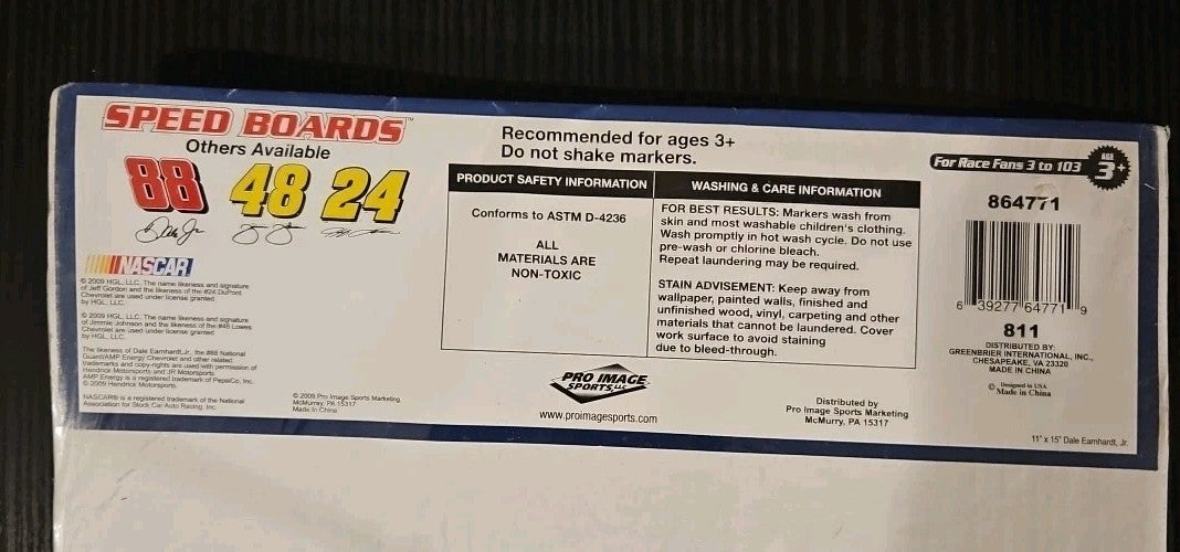 NASCAR Speed Board Dale Earnhardt Jr. #88 2008 Felt Coloring Board & Markers NEW