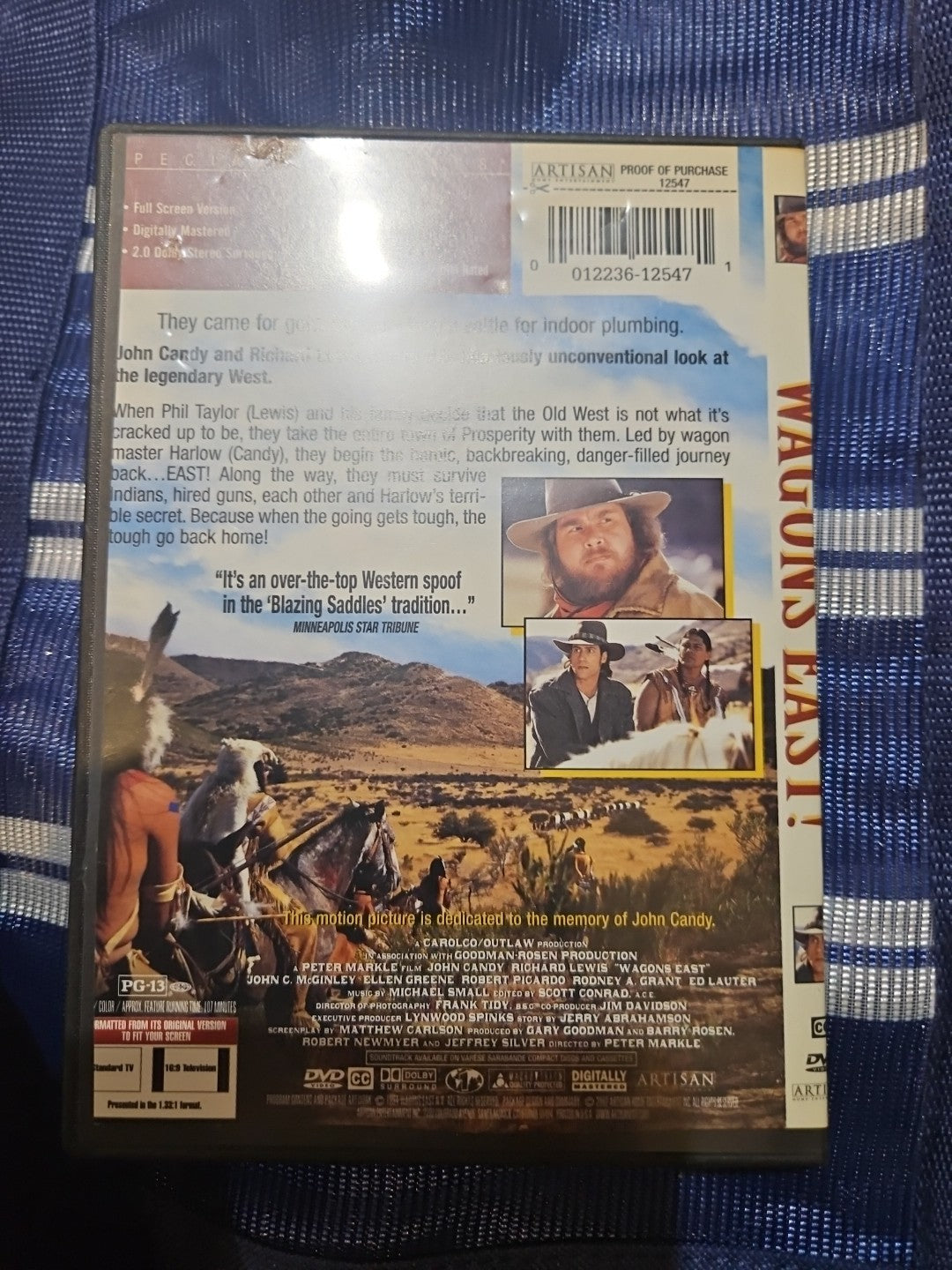 Wagons East (DVD, 1994) Tested slim case cropped Artwork
