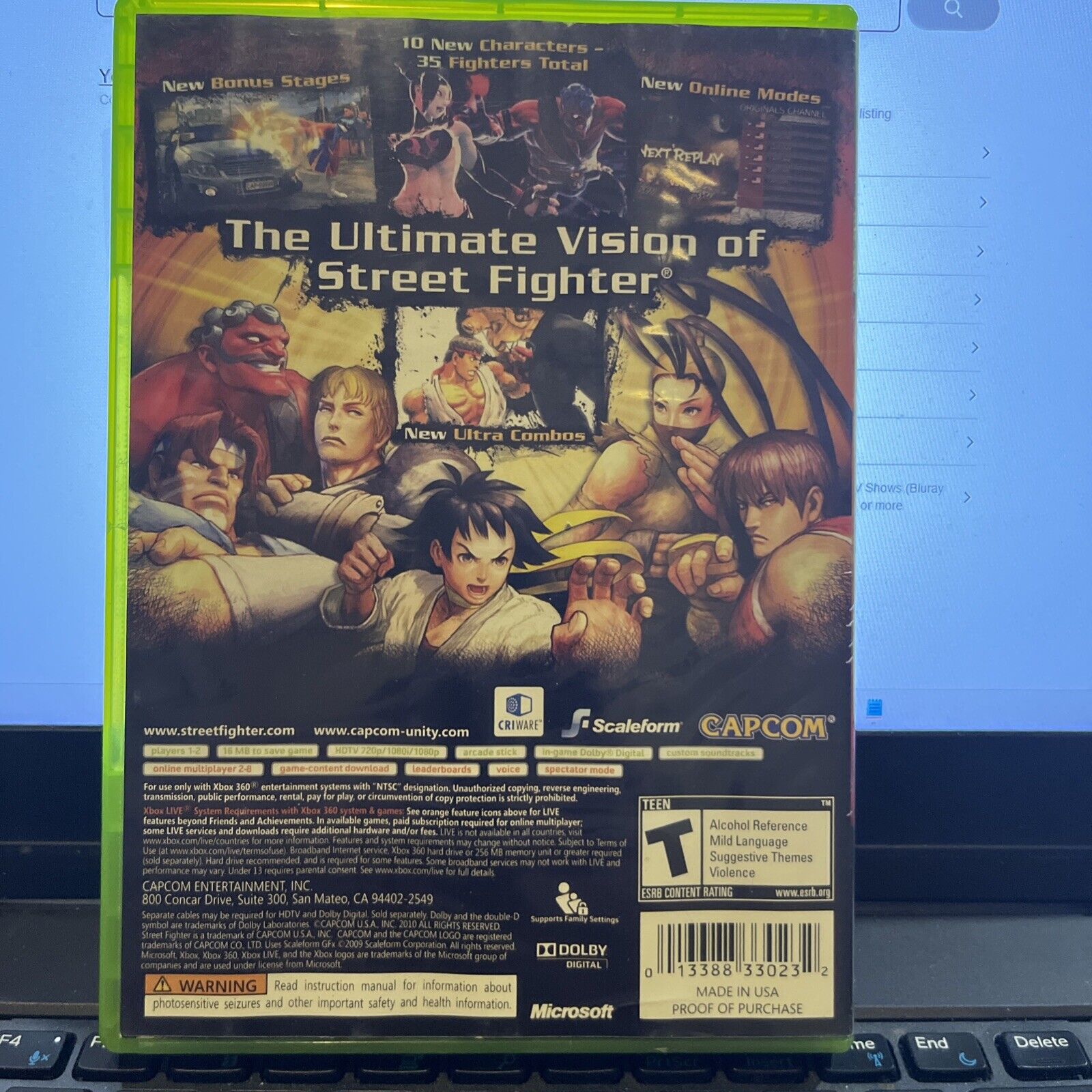 Super Street Fighter 4 -  Xbox 360 - CIB. Tested. No Scratches. New Case.