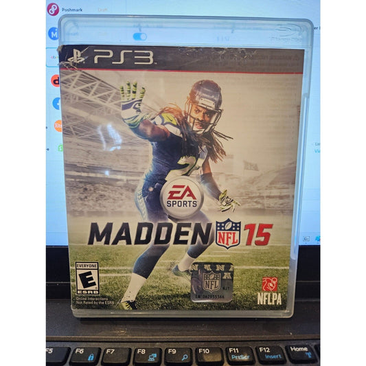 Madden NFL 15 (PS3). Worn Coverart. Tested. New Case. Tested. No scratches.