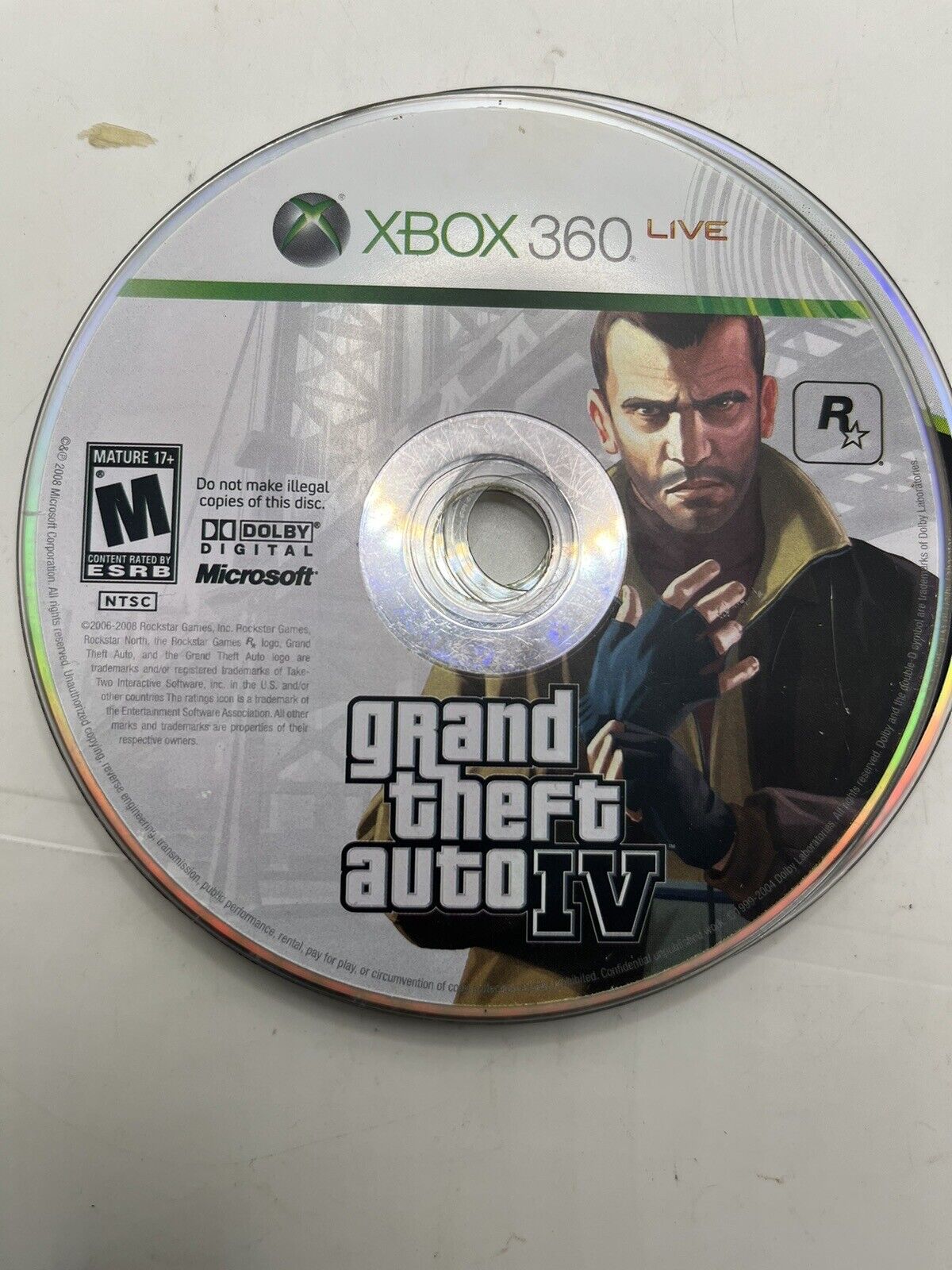 Grand Theft Auto IV (Xbox 360, 2008) Disc Only