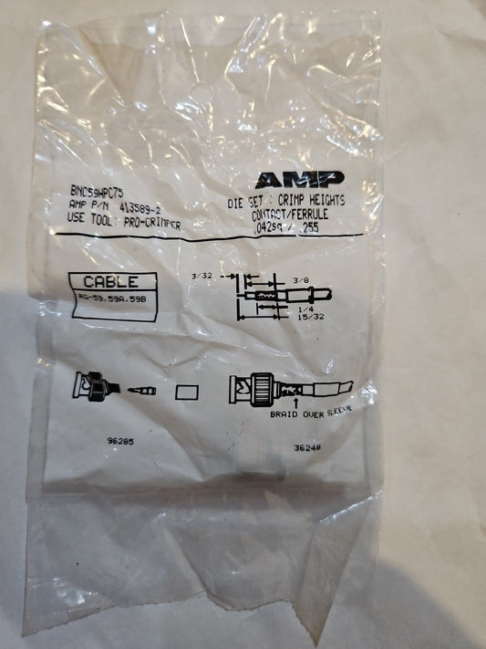 AMP BNC59HPC75  Crimp Connector for RG-59 (A & B)