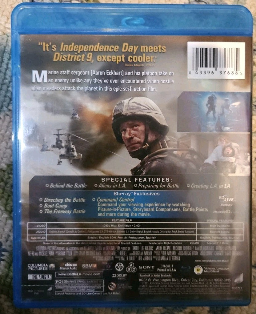 Battle: Los Angeles (Blu-ray, 2011) New. No Digital Download