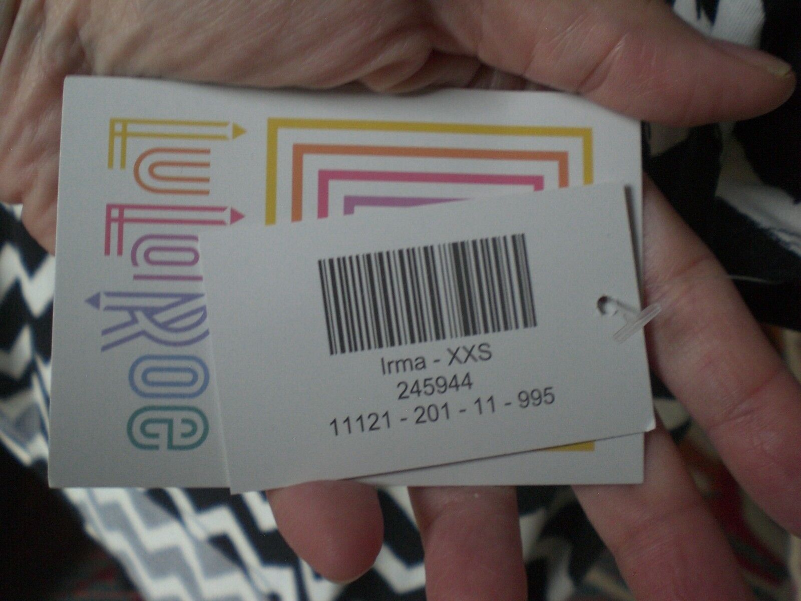 NWT LuLaRoe Black White Chevron Irma Shirt Top Blouse Tunic XXS