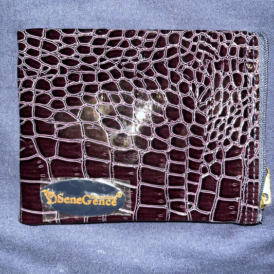 SeneGence Make-Up Pouch 4” With Mirror (Black) 2” Faux Snakeskin