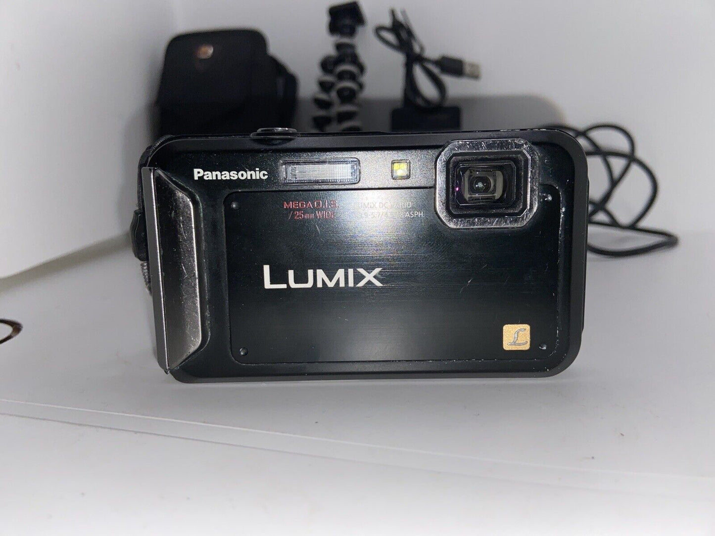 Panasonic Lumix DMC-TS20 16MP Batteries+Charger+USB+Case+Tripod+32GB SD BUNDLE