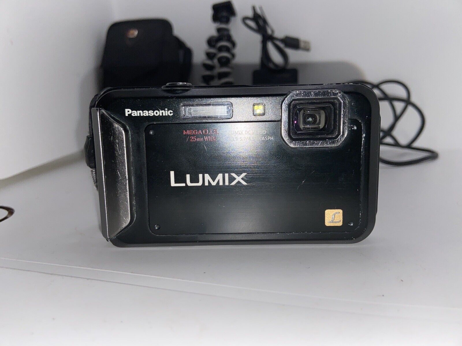 Panasonic Lumix DMC-TS20 16MP Batteries+Charger+USB+Case+Tripod+32GB SD BUNDLE
