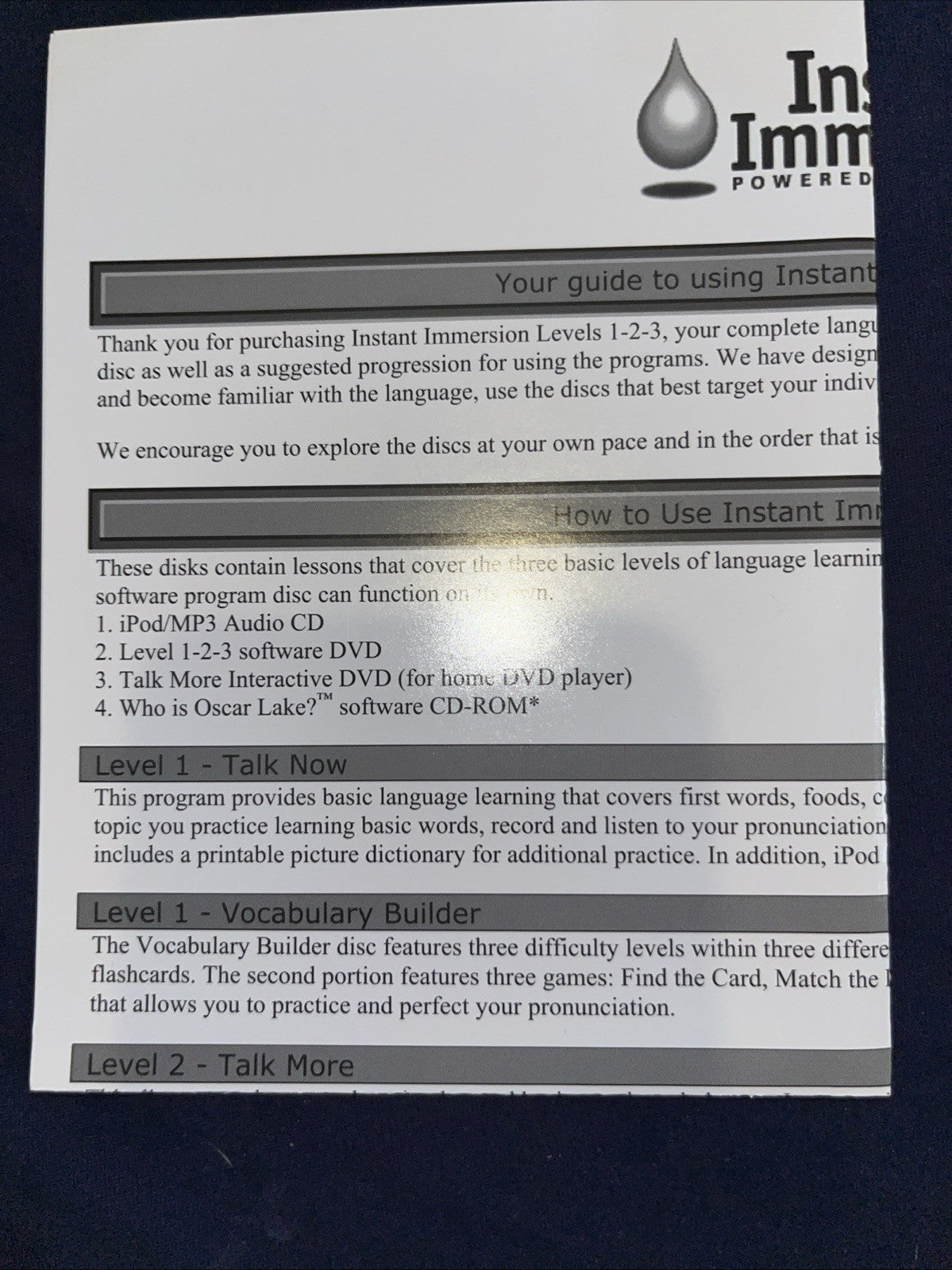 Instant Immersion French Levels 1,2,3 Language Learning Software