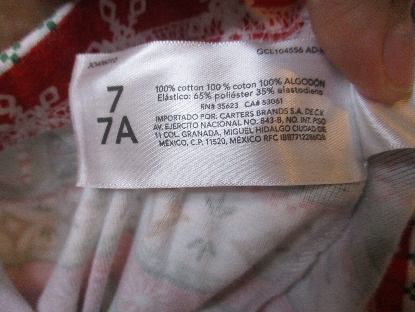 Carter's Girls Christmas Pajama Pants Size 7/7A