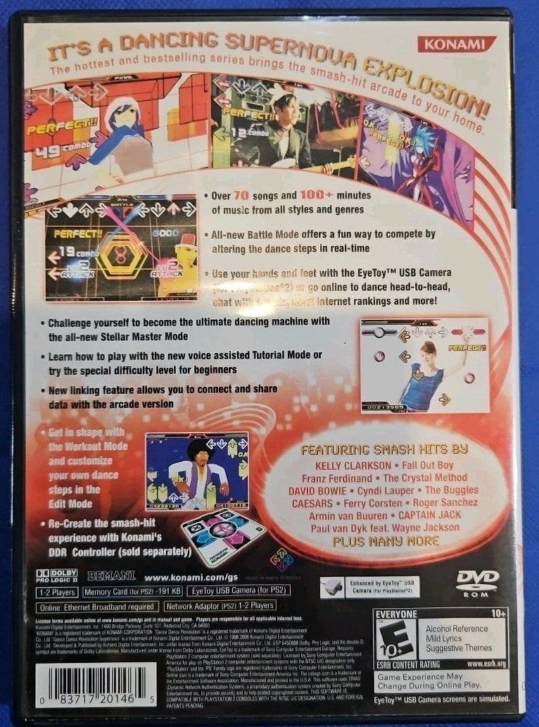 Dance Dance Revolution SuperNova (PS2) Mint. Tested. w/Manual