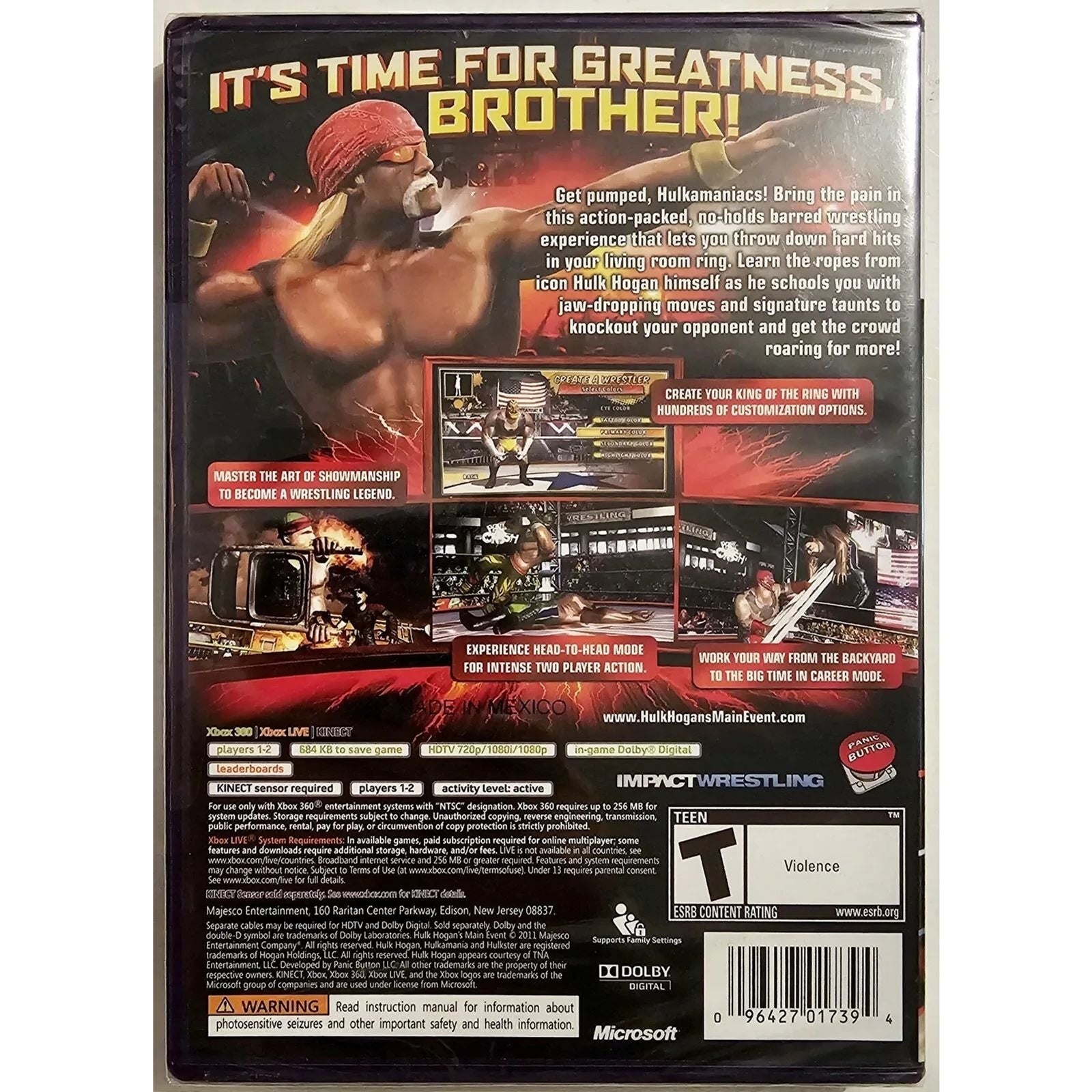 Hulk Hogan's Main Event (XBOX 360) Factory Sealed