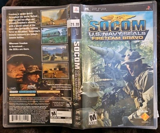 Socom US Navy Seals Fireteam Bravo (PSP UMD) No Game. Case. Manual. Box Art