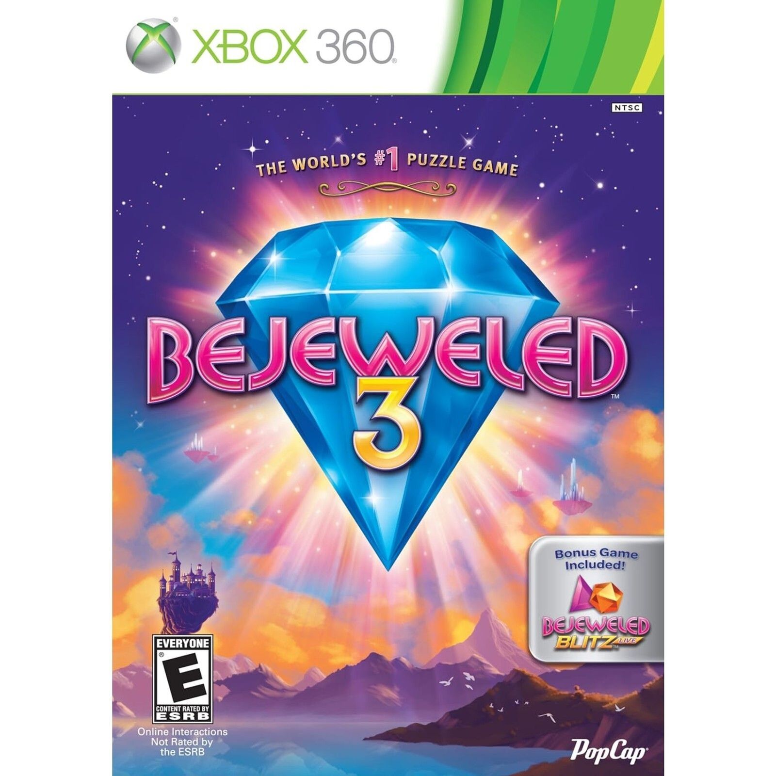 Bejeweled 3 (XBOX 360) TESTED. NOSCRATCHES. NEW CASE. RESEALED.